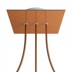 Ροζέτα Rose-One 200mm Τετράγωνη με 3 Τρύπες Στην Σειρά Σε Χάλκινο Ματ Dibond Σχέδιo - Creative Cables