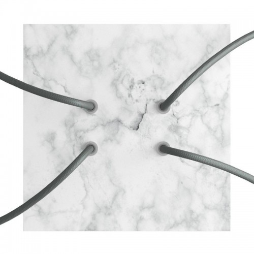 Ροζέτα Rose-One 200mm Τετράγωνη με 4 Τρύπες Στην Σειρά Σε Λευκό Μάρμαρο Σχέδιο - Creative Cables