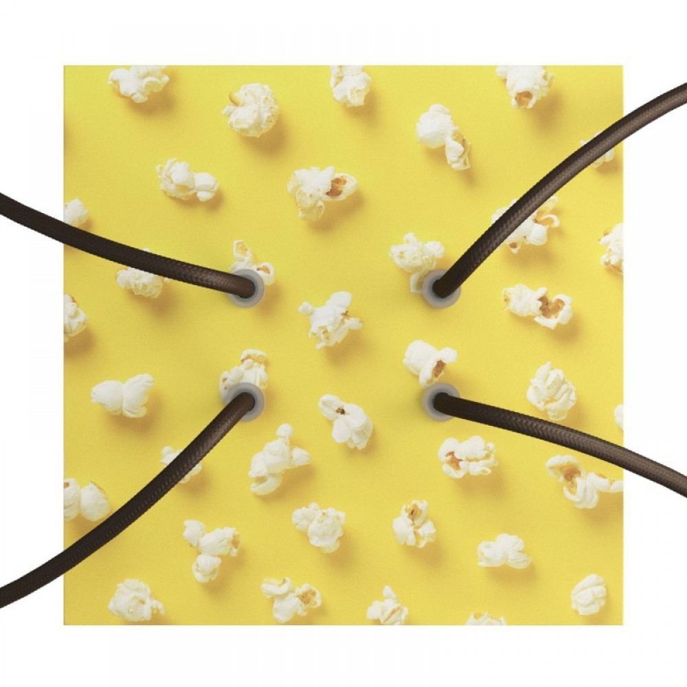 Ροζέτα Rose-One 200mm Τετράγωνη με 4 Τρύπες Στην Σειρά Σε Pop-Corn Σχέδια - Creative Cables