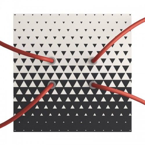 Ροζέτα Rose-One 200mm Τετράγωνη με 4 Τρύπες Στην Σειρά Σε Triangle Σχέδιo - Creative Cables
