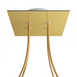 Ροζέτα Rose-One 200mm Τετράγωνη με 4 Τρύπες Στην Σειρά Σε Χρυσό Ματ Dibond Σχέδιο - Creative Cables