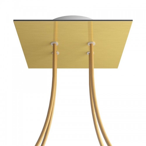 Ροζέτα Rose-One 200mm Τετράγωνη με 4 Τρύπες Στην Σειρά Σε Χρυσό Ματ Dibond Σχέδιο - Creative Cables