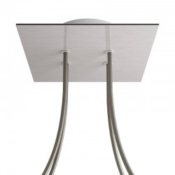 Ροζέτα Rose-One 200mm Τετράγωνη με 4 Τρύπες Στην Σειρά Σε Νικέλ Ματ Dibond Σχέδιo - Creative Cables