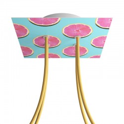 Ροζέτα Rose-One 200mm Τετράγωνη με 4 Τρύπες Στην Σειρά Σε Σχέδιο Με Πορτοκάλια - Creative Cables