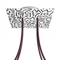 Ροζέτα Rose-One 200mm Τετράγωνη με 4 Τρύπες Στην Σειρά Σε Street Art Σχέδιο - Creative Cables