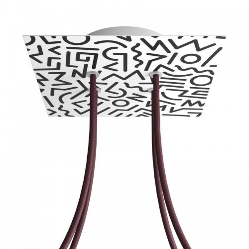 Ροζέτα Rose-One 200mm Τετράγωνη με 4 Τρύπες Στην Σειρά Σε Street Art Σχέδιο - Creative Cables