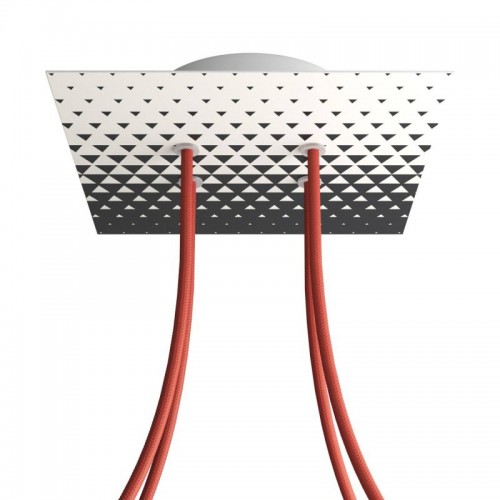 Ροζέτα Rose-One 200mm Τετράγωνη με 4 Τρύπες Στην Σειρά Σε Triangle Σχέδιo - Creative Cables