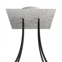 Ροζέτα Rose-One 200mm Τετράγωνη με 4 Τρύπες Στην Σειρά Σε Τσιμέντένιο Σχέδιο - Creative Cables