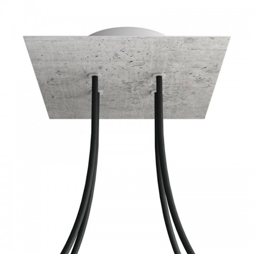 Ροζέτα Rose-One 200mm Τετράγωνη με 4 Τρύπες Στην Σειρά Σε Τσιμέντένιο Σχέδιο - Creative Cables