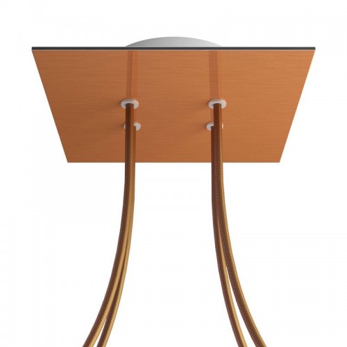 Ροζέτα Rose-One 200mm Τετράγωνη με 4 Τρύπες Στην Σειρά Σε Χάλκινο Ματ Dibond Σχέδιο - Creative Cables