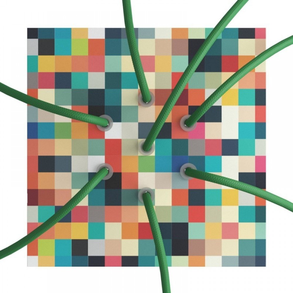 Ροζέτα Rose-One 200mm Τετράγωνη με 7 Τρύπες Στην Σειρά Σε Palette Σχέδιο - Creative Cables