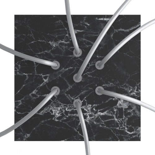 Ροζέτα Rose-One 200mm Τετράγωνη με 7 Τρύπες Στην Σειρά Σε Μαύρο Μάρμαρο Σχέδιο - Creative Cables