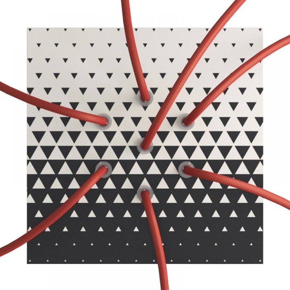 Ροζέτα Rose-One 200mm Τετράγωνη με 7 Τρύπες Στην Σειρά Σε Triangle Σχέδιo - Creative Cables