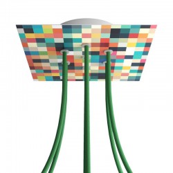 Ροζέτα Rose-One 200mm Τετράγωνη με 7 Τρύπες Στην Σειρά Σε Palette Σχέδιο - Creative Cables