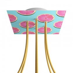 Ροζέτα Rose-One 200mm Τετράγωνη με 7 Τρύπες Στην Σειρά Σε Πορτοκάλια Σχέδιο - Creative Cables