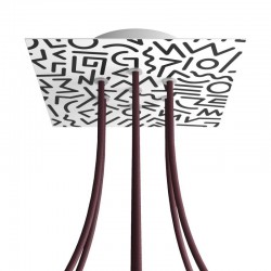 Ροζέτα Rose-One 200mm Τετράγωνη με 7 Τρύπες Στην Σειρά Σε Street Art Σχέδιο - Creative Cables