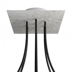 Ροζέτα Rose-One 200mm Τετράγωνη με 7 Τρύπες Στην Σειρά Σε Σχέδιο Τσιμέντου - Creative Cables