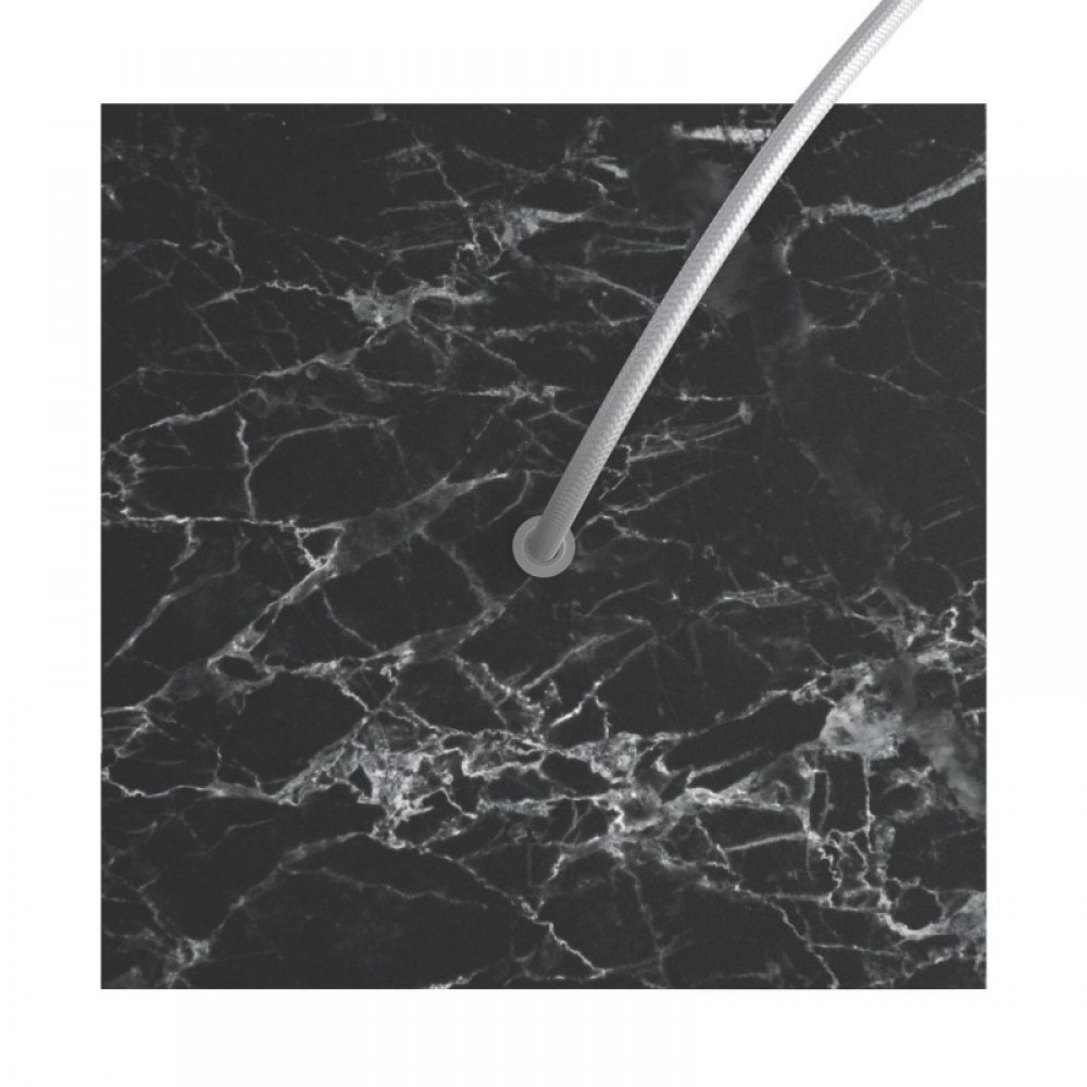 Ροζέτα Rose-One 200mm Τετράγωνη με 1 Τρύπα Σε Μαύρο Μάρμαρο Σχέδιo - Creative Cables