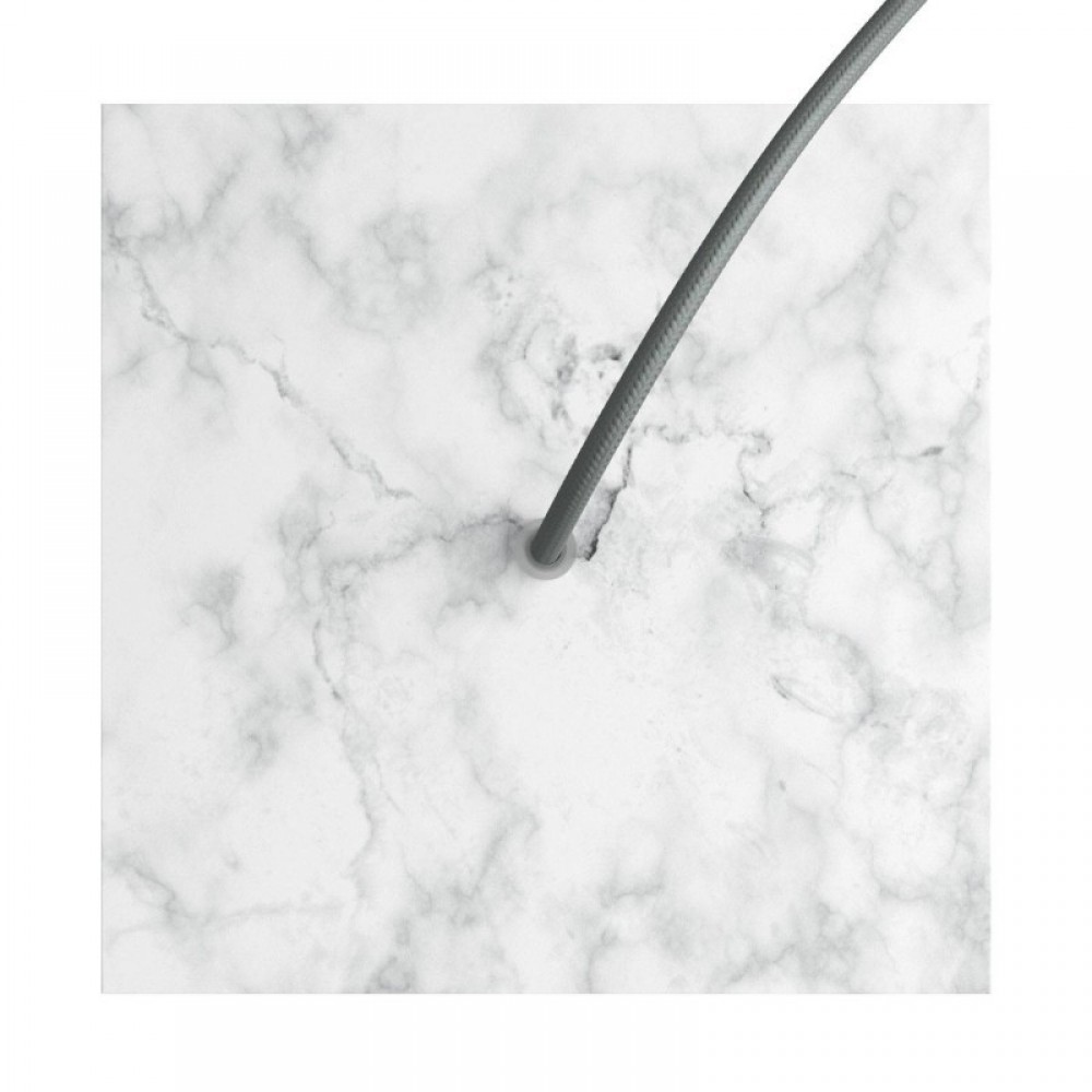 Ροζέτα Rose-One 200mm Τετράγωνη με 1 Τρύπα Σε Λευκό Μάρμαρο Σχέδιo - Creative Cables