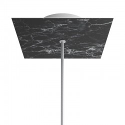 Ροζέτα Rose-One 200mm Τετράγωνη με 1 Τρύπα Σε Μαύρο Μάρμαρο Σχέδιo - Creative Cables