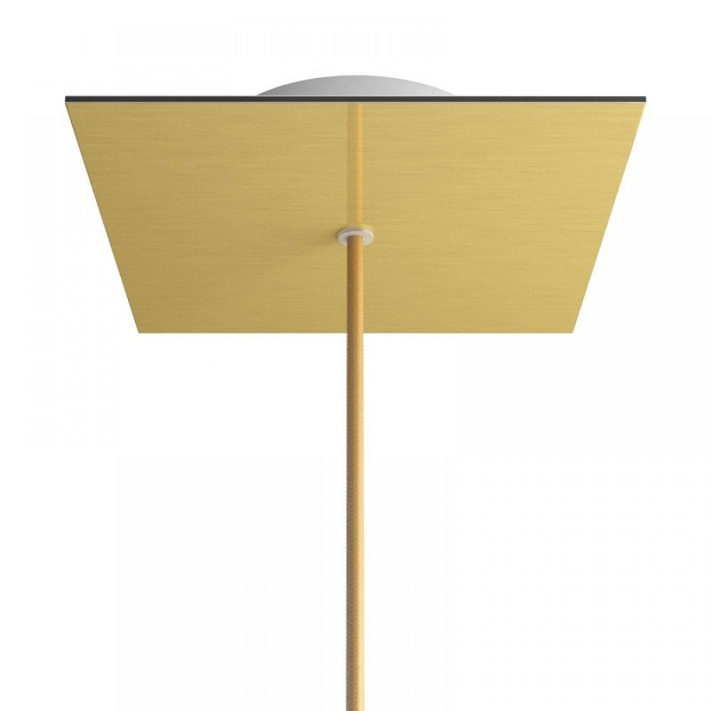 Ροζέτα Rose-One 200mm Τετράγωνη με 1 Τρύπα Σε Χρυσό Ματ Dibond Σχέδιo - Creative Cables