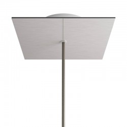 Ροζέτα Rose-One 200mm Τετράγωνη με 1 Τρύπα Σε Νικέλ Ματ Dibond Σχέδιο - Creative Cables