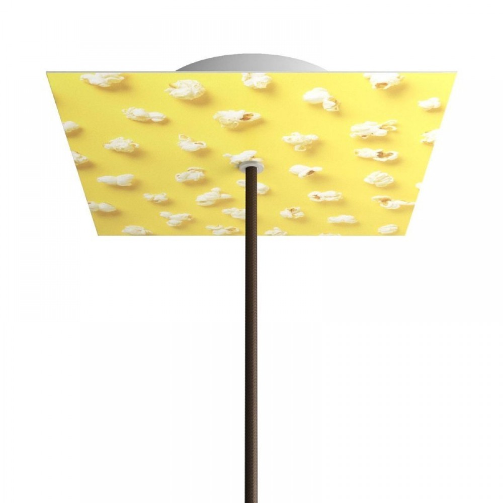 Ροζέτα Rose-One 200mm Τετράγωνη με 1 Τρύπα Σε Pop-Corn Σχέδιο - Creative Cables