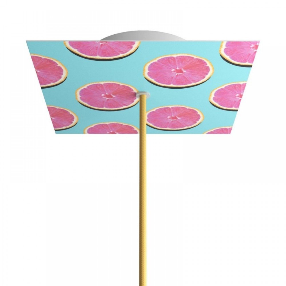 Ροζέτα Rose-One 200mm Τετράγωνη με 1 Τρύπα Με Πορτοκάλια Σχέδιο - Creative Cables