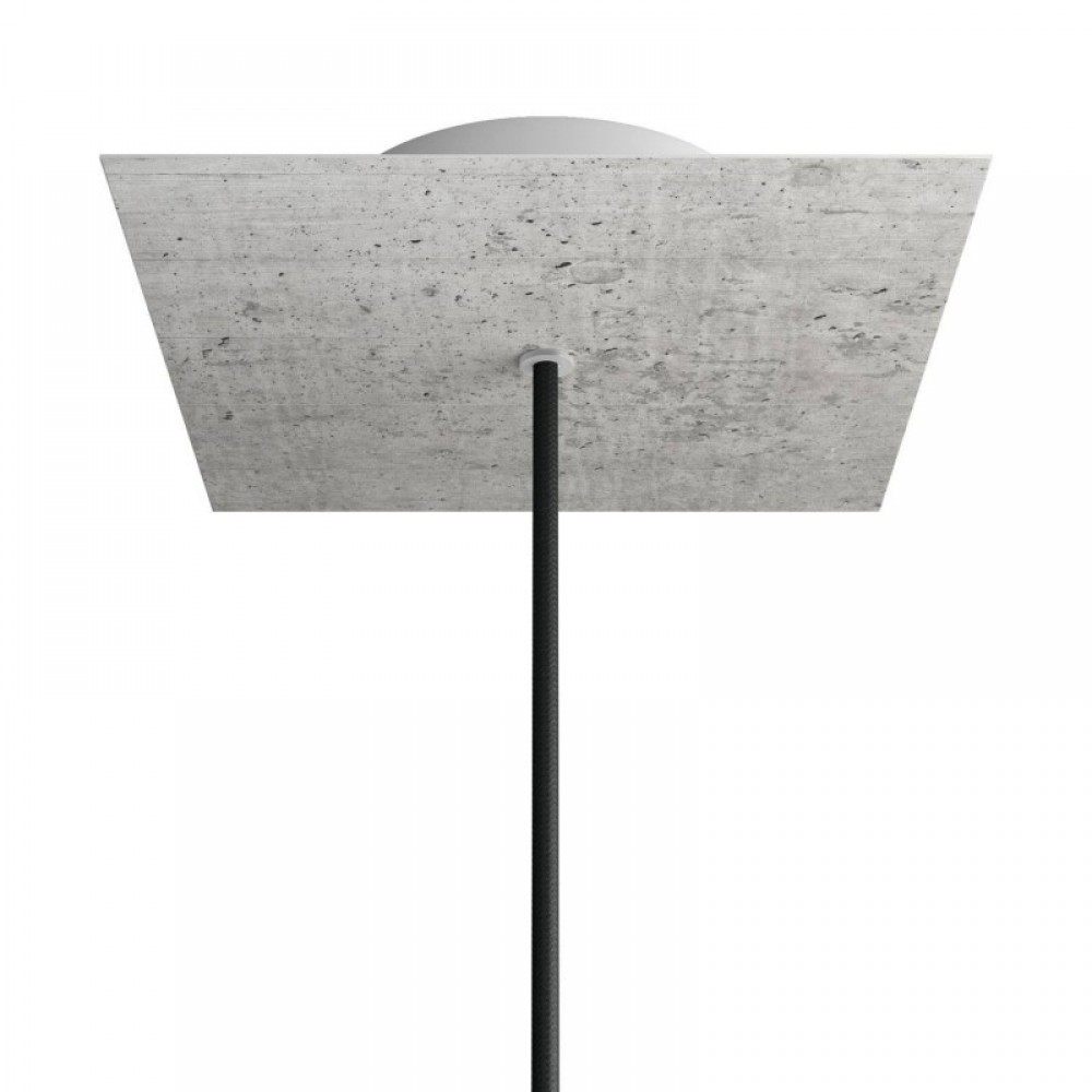 Ροζέτα Rose-One 200mm Τετράγωνη με 1 Τρύπα Σε Τσιμέντο Σχέδιo - Creative Cables