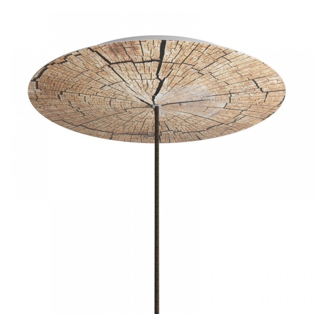 Ροζέτα Rose-One 400mm Στρογγυλή με 1 Τρύπα Σε Σχέδιo Ξύλου - Creative Cables