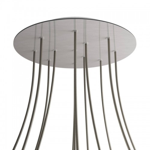 Ροζέτα Rose-One 400mm Στρογγυλή με 12 Τρύπες Νικέλ Ματ Dibond - Creative Cables