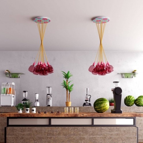 Ροζέτα Rose-One 400mm Στρογγυλή με 12 Τρύπες Λευκό Μάρμαρο - Creative Cables