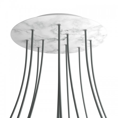 Ροζέτα Rose-One 400mm Στρογγυλή με 12 Τρύπες Λευκό Μάρμαρο - Creative Cables
