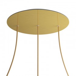 Ροζέτα Rose-One 400mm Στρογγυλή με 3 Τρύπες Σε Σειρά Χρυσό Ματ Dibond - Creative Cables