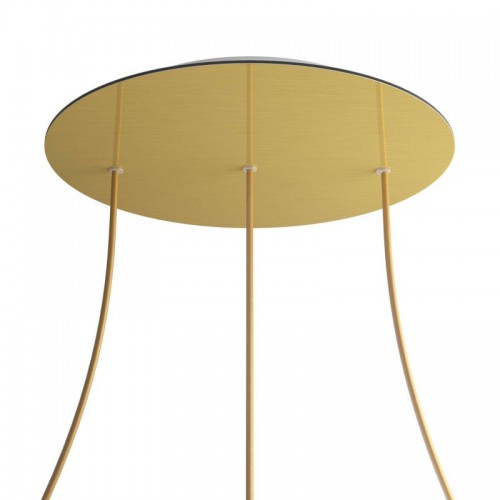 Ροζέτα Rose-One 400mm Στρογγυλή με 3 Τρύπες Σε Σειρά Χρυσό Ματ Dibond - Creative Cables