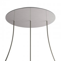 Ροζέτα Rose-One 400mm Στρογγυλή με 3 Τρύπες Σε Σειρά Νικέλ Ματ Dibond - Creative Cables