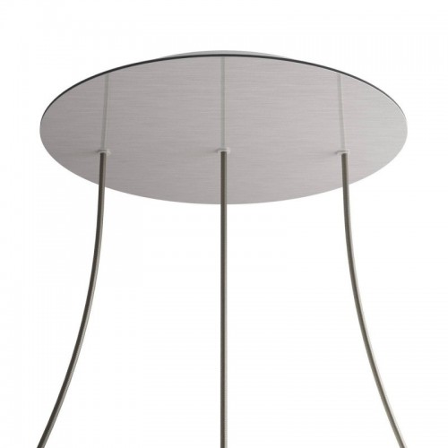 Ροζέτα Rose-One 400mm Στρογγυλή με 3 Τρύπες Σε Σειρά Νικέλ Ματ Dibond - Creative Cables