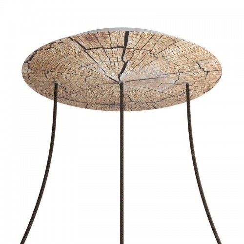 Ροζέτα Rose-One 400mm Στρογγυλή με 3 Τρύπες Σε Σειρά Ξύλο - Creative Cables