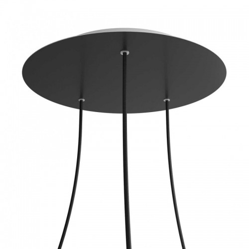 Ροζέτα Rose-One 400mm Στρογγυλή με 3 Τρύπες Σε Μαύρο Ματ Σχέδιο - Creative Cables