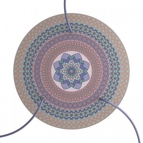 Ροζέτα Rose-One 400mm Στρογγυλή με 3 Τρύπες Σε Mandala Varanasi Σχέδιo - Creative Cables
