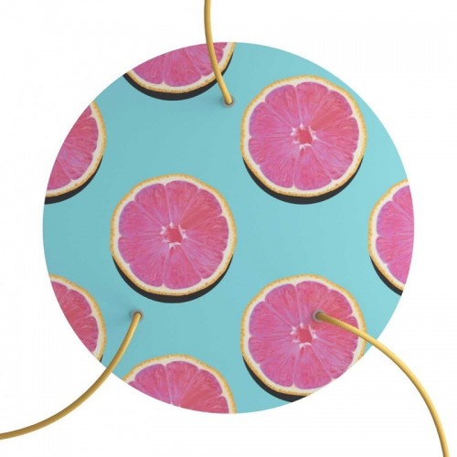 Ροζέτα Rose-One 400mm Στρογγυλή με 3 Τρύπες Σε Σχέδιo με Πορτοκάλια - Creative Cables