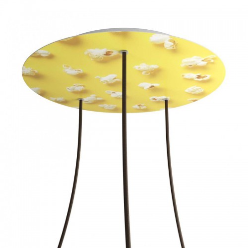 Ροζέτα Rose-One 400mm Στρογγυλή με 3 Τρύπες Σε Pop-Corn Σχέδιo - Creative Cables