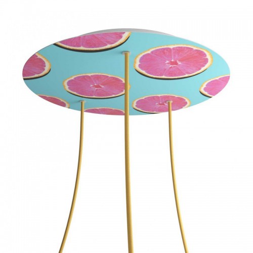 Ροζέτα Rose-One 400mm Στρογγυλή με 3 Τρύπες Σε Σχέδιo με Πορτοκάλια - Creative Cables