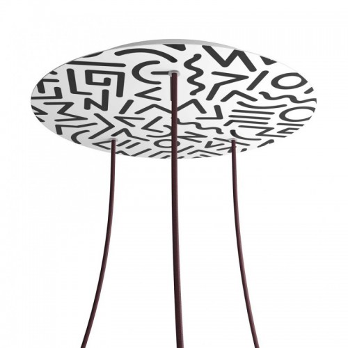 Ροζέτα Rose-One 400mm Στρογγυλή με 3 Τρύπες Σε Street Art Σχέδιo - Creative Cables