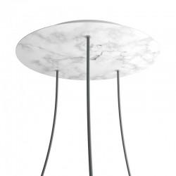 Ροζέτα Rose-One 400mm Στρογγυλή με 3 Τρύπες Σε Λευκό Μάρμαρο Σχέδιο - Creative Cables