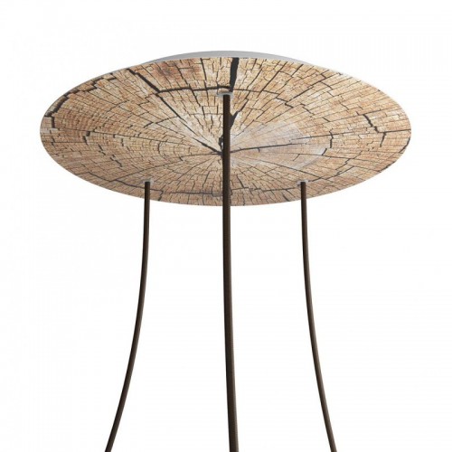 Ροζέτα Rose-One 400mm Στρογγυλή με 3 Τρύπες Σε Σχέδιo Ξύλου - Creative Cables