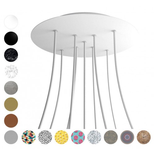 Ροζέτα Rose-One 400mm Στρογγυλή με 9 Τρύπες σε Σχήμα Χ Σε Blossom Σχέδιo - Creative Cables