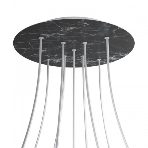 Ροζέτα Rose-One 400mm Στρογγυλή με 9 Τρύπες σε Σχήμα Χ Σε Μαύρο Μάρμαρο Σχέδιo - Creative Cables