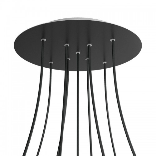 Ροζέτα Rose-One 400mm Στρογγυλή με 9 Τρύπες σε Σχήμα Χ Σε Μαύρο Σχέδιo - Creative Cables