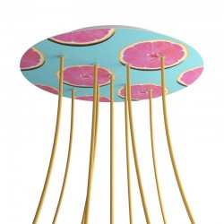 Ροζέτα Rose-One 400mm Στρογγυλή με 9 Τρύπες σε Σχήμα Χ Σε Σχέδιo Με Πορτοκάλια - Creative Cables